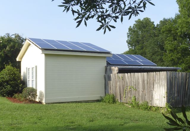 Solar electric+batteries, well and house